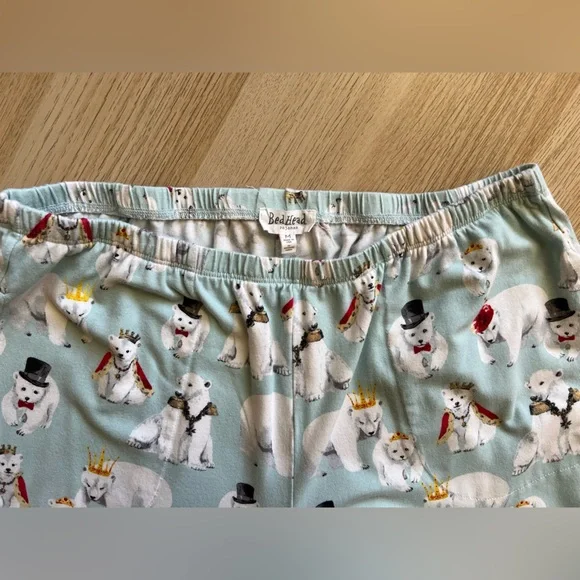 BedHead Pajamas M Organic Cotton Polar Bear Print Made USA - Picture 12 of 16